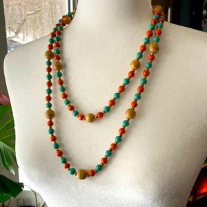 Wood bead necklace